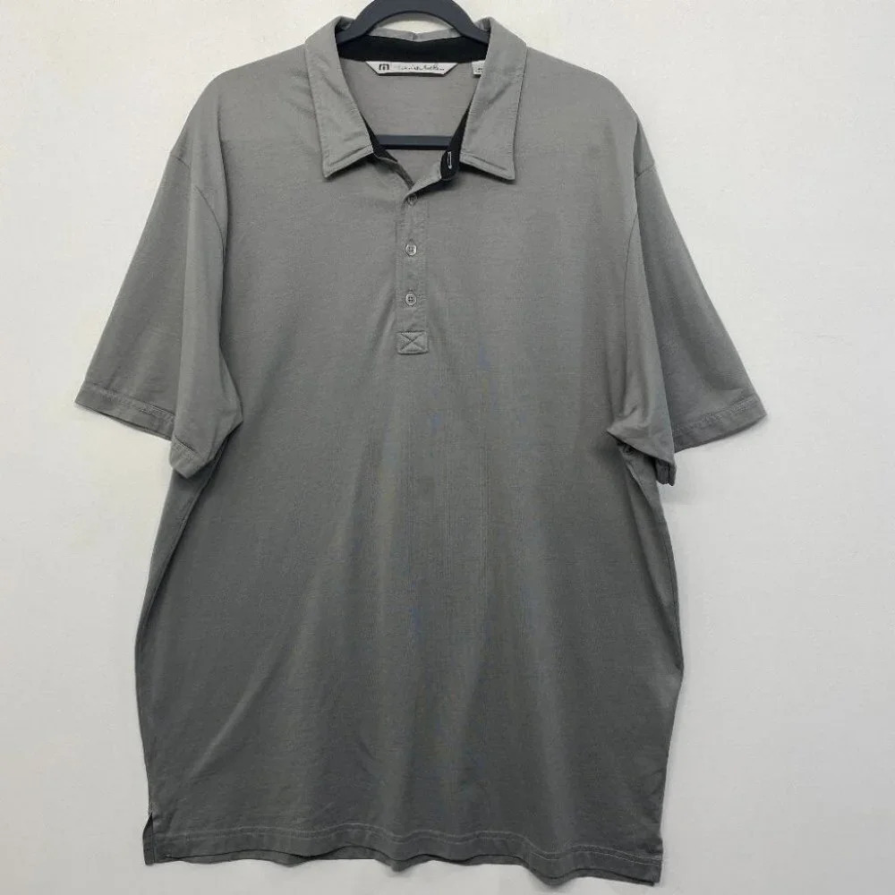 Travis Mathew 2XL Gray Polo Shirt FLAWED